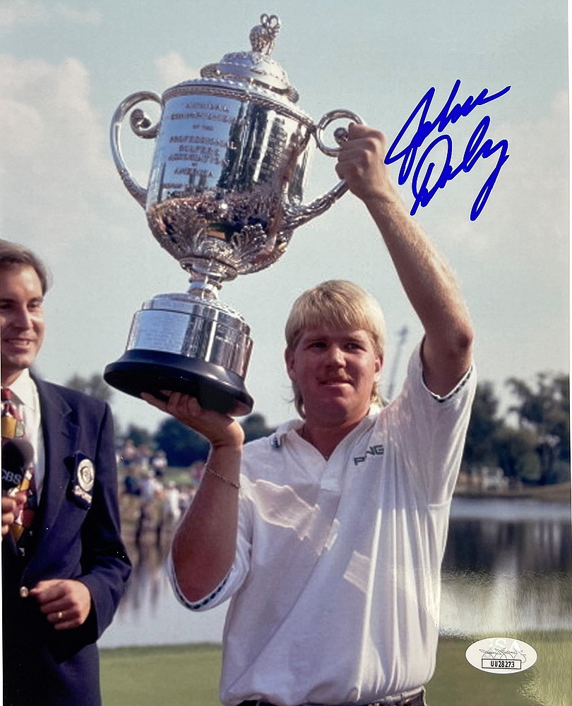 John Daly Autographed Signed 1991 PGA Championship Trophy 8x10 Photo - JSA Image a