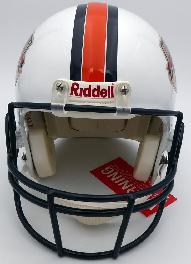 John Elway Autographed Denver Broncos Full Size Authentic Hall Of Fame Logo Helmet Beckett Beckett Image a
