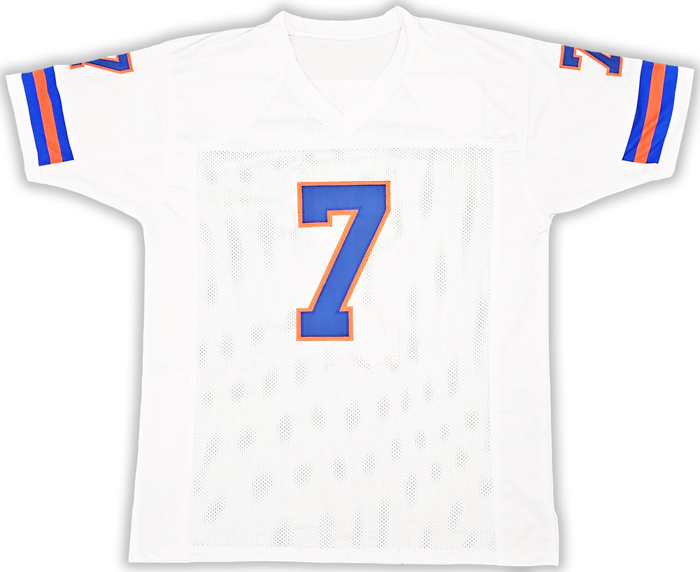 Denver Broncos John Elway Autographed White Jersey Beckett Beckett Witness #220369 Image a