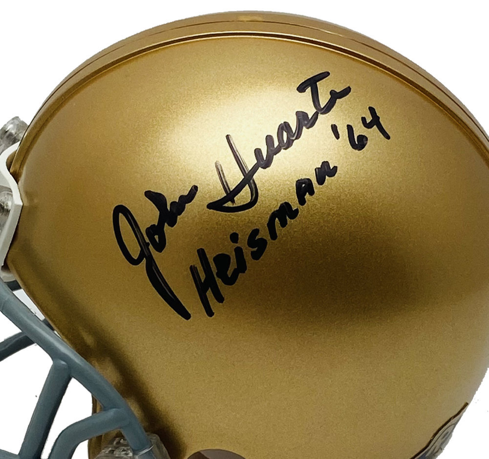 John Huarte Signed Notre Dame Fighting Irish M/H "64 Heisman" Inscription Image a