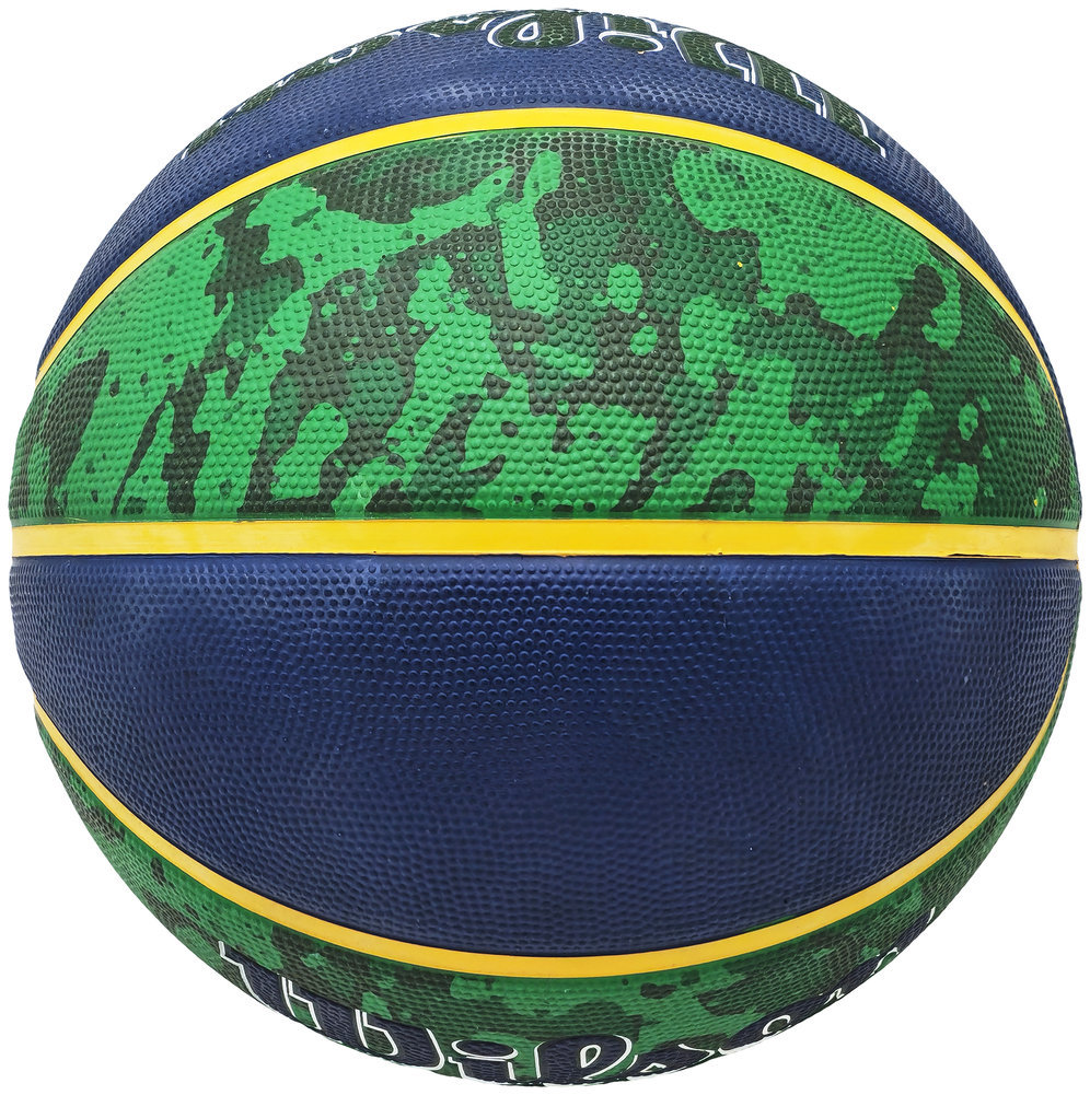John Stockton Autographed Blue & Green Tie-Dye Utah Jazz Logo Basketball Beckett Beckett Witness #224369 Image a