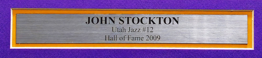 Utah Jazz John Stockton Autographed Framed White Jersey Beckett Beckett Witness #230205 Image a