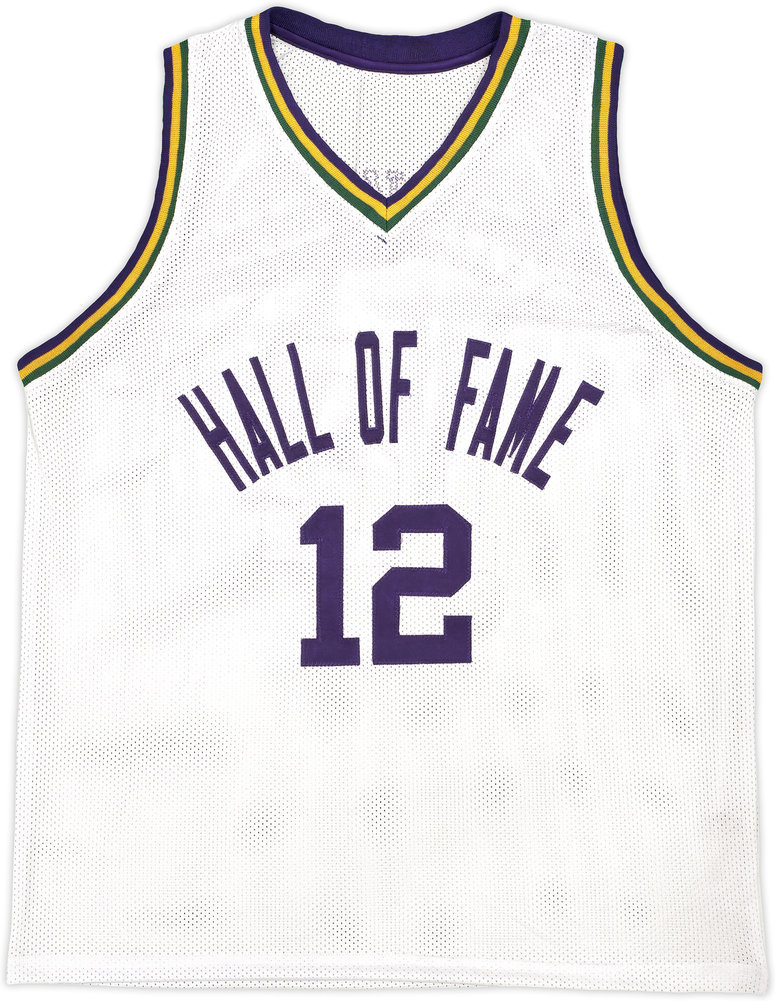 Utah Jazz John Stockton Autographed White Jersey Beckett Beckett Witness #224359 Image a