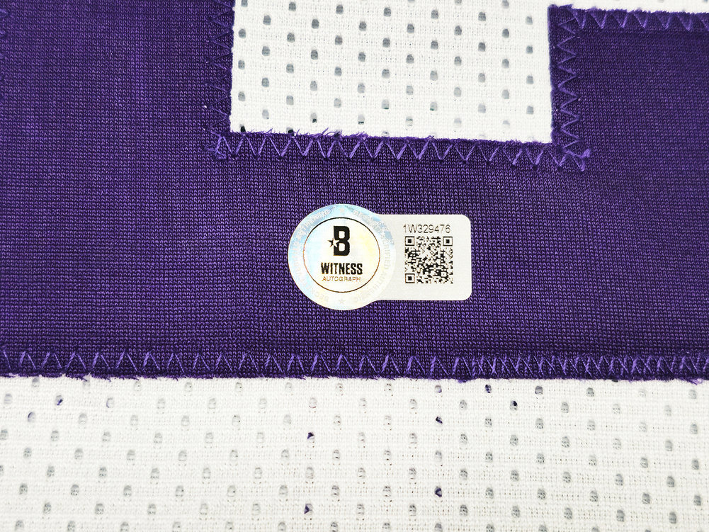Utah Jazz John Stockton Autographed White Jersey Beckett Beckett Witness #224359 Image a