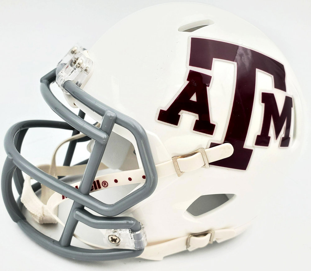 Johnny Manziel Autographed Signed Texas A&M Aggies White Speed Mini Helmet 12 Heisman Beckett Beckett Image a