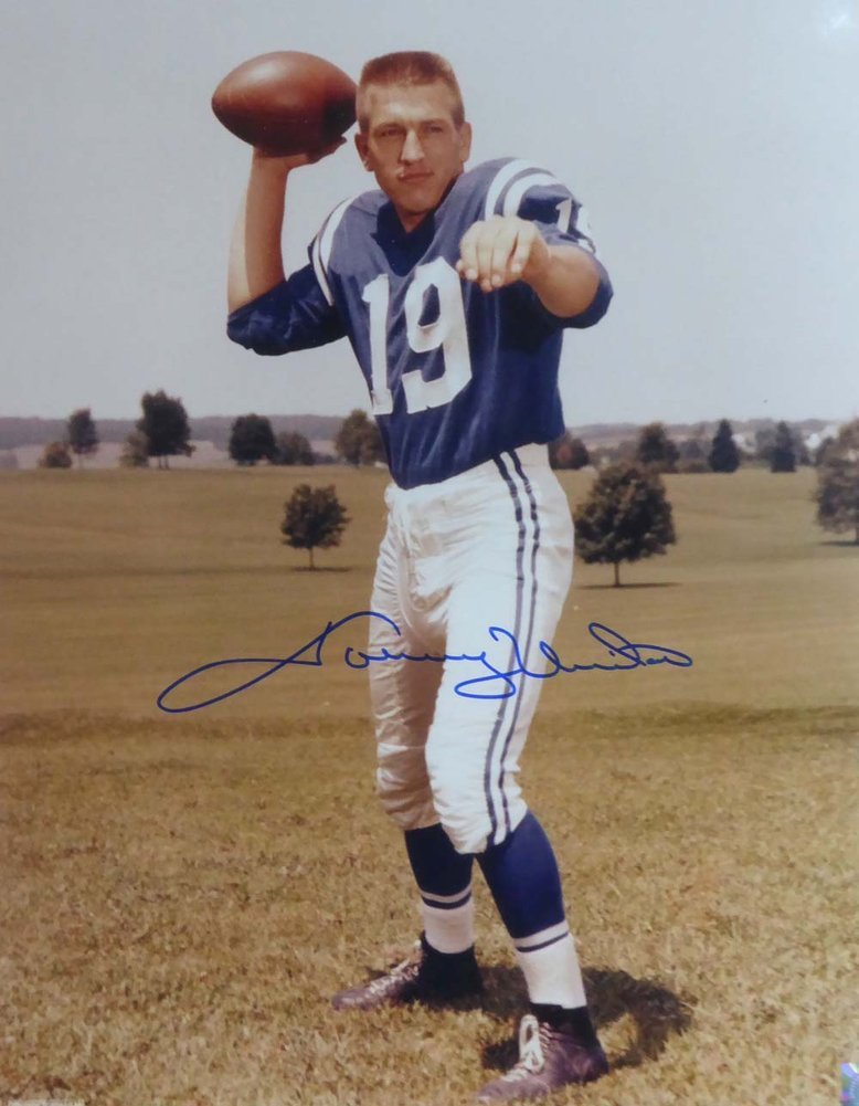 Johnny Unitas Autographed Framed 16X20 Photo Baltimore Colts Beckett Beckett Image a