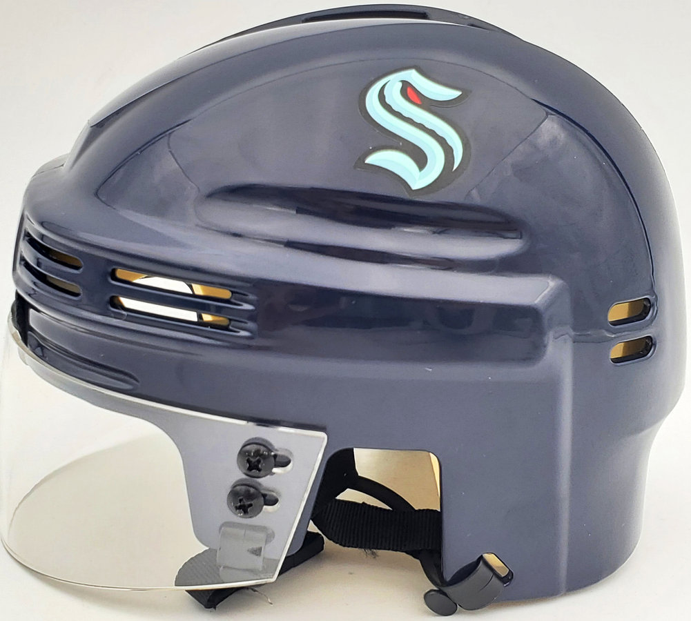 Jordan Eberle Autographed Seattle Kraken Blue Mini Helmet Fanatics Holo #200300 Image a