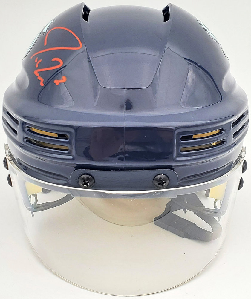 Jordan Eberle Autographed Seattle Kraken Blue Mini Helmet Fanatics Holo #200300 Image a