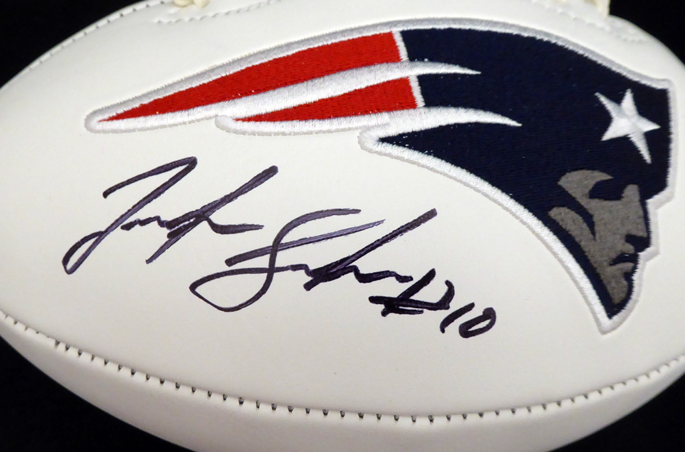 Josh Gordon Autographed Signed New England Patriots White Logo Football Beckett Beckett