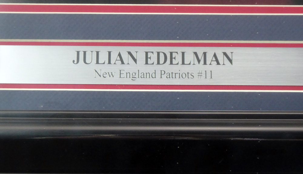 Julian Edelman Autographed Framed 16X20 Photo New England Patriots Beckett Beckett Image a