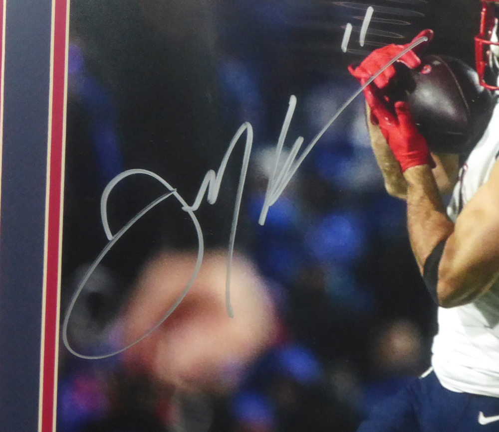 Julian Edelman Autographed Framed 16X20 Photo New England Patriots Beckett Beckett Image a