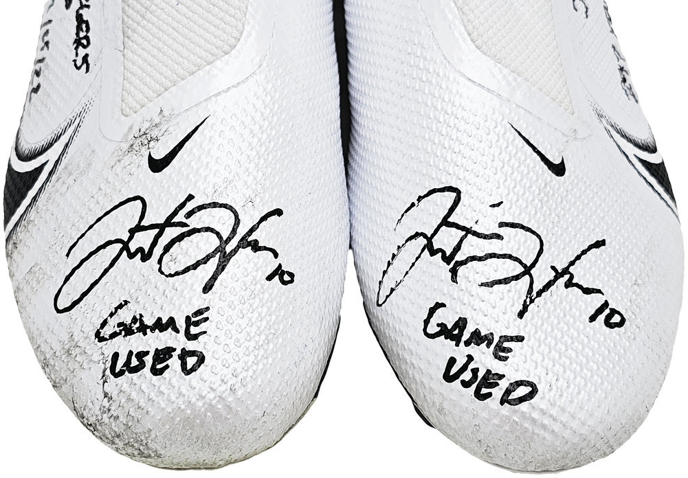 Justin Herbert Autographed Pair Of Game Used White & Black Nike Vapor 360  Pro Cleats Los Angeles Chargers Game Used, Jags 38 vs Chargers 10, 297  Yds, 1 TD, & 9/25/22 Beckett