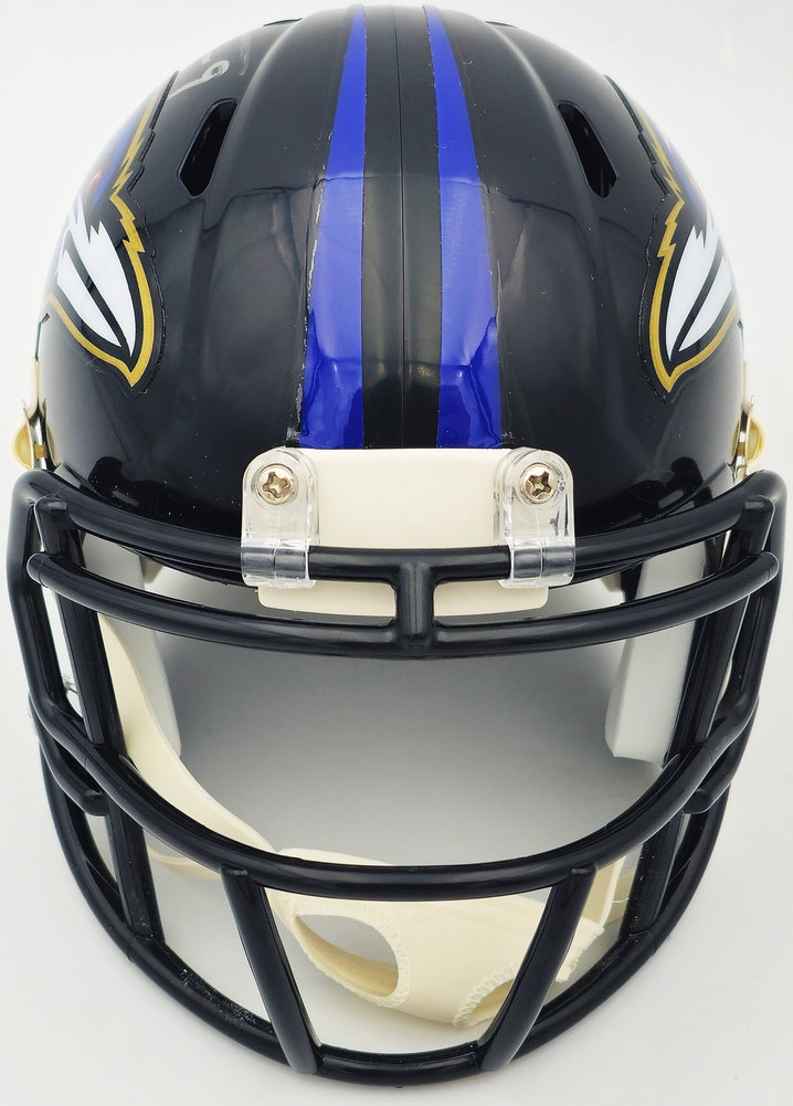 Justin Tucker Autographed Baltimore Ravens Black Speed Mini Helmet JSA Image a