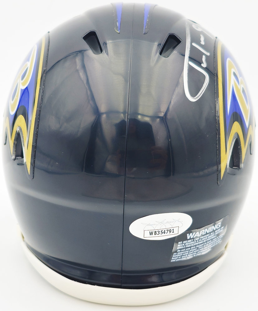 Justin Tucker Autographed Baltimore Ravens Black Speed Mini Helmet JSA Image a