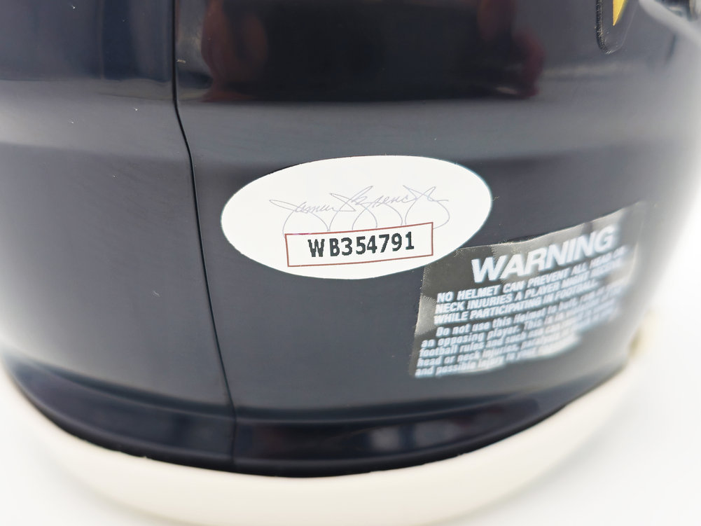 Justin Tucker Autographed Baltimore Ravens Black Speed Mini Helmet JSA Image a