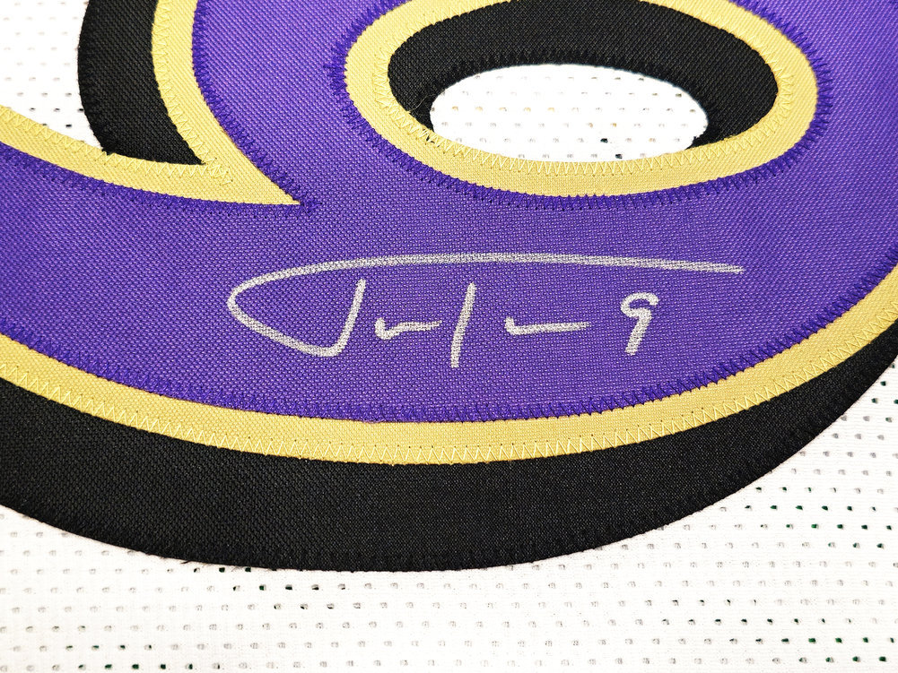 Baltimore Ravens Justin Tucker Autographed White Jersey JSA Image a