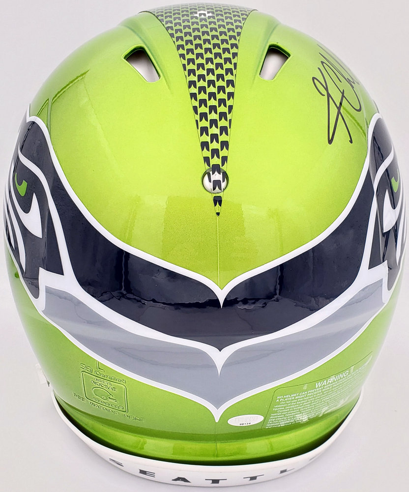 Kam Chancellor Autographed Seattle Seahawks Flash Green Full Size Authentic Speed Helmet "Sb Champs" Mcs Holo #197182 Image a