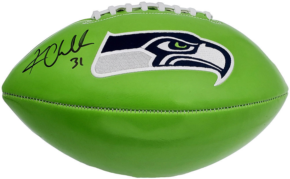 Kam Chancellor Autographed Seattle Seahawks Green Logo Football Mcs Holo #197190 Image a