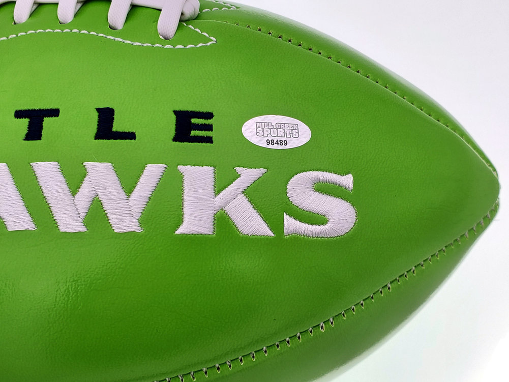 Kam Chancellor Autographed Seattle Seahawks Green Logo Football Mcs Holo #197190 Image a