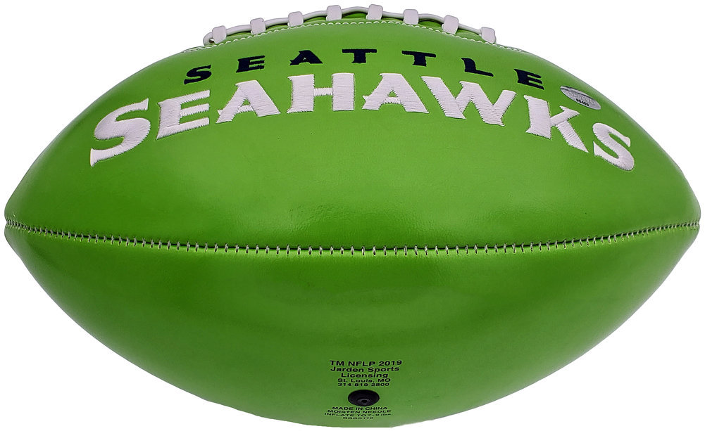 Kam Chancellor Autographed Seattle Seahawks Green Logo Football Mcs Holo #197190 Image a