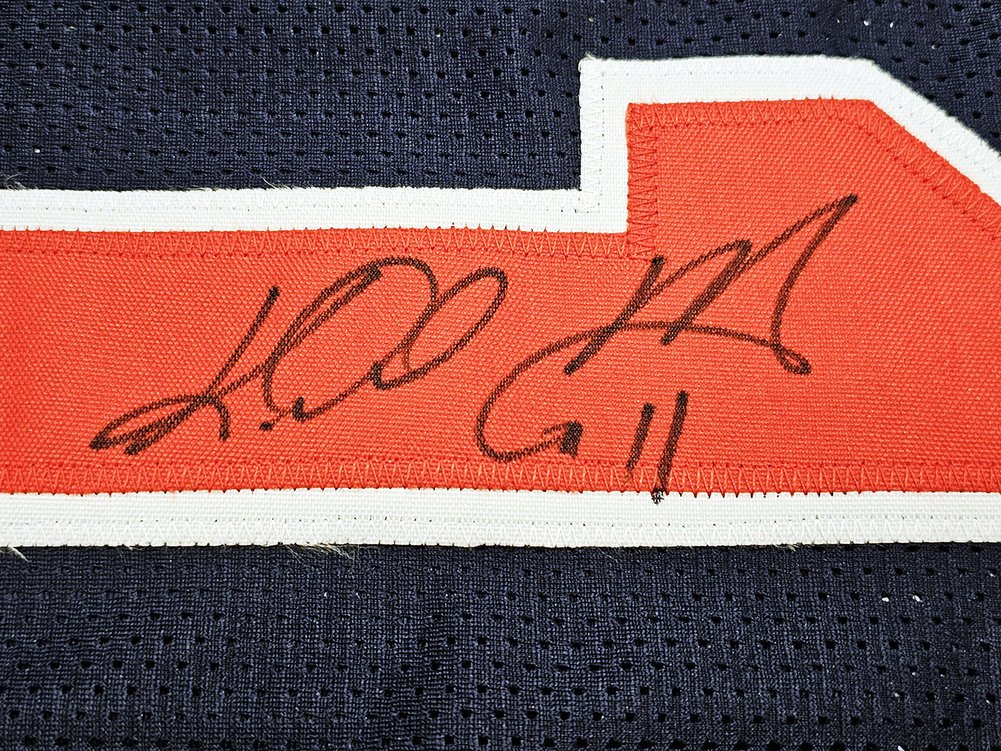 Team Usa Karl Malone Autographed Blue Jersey JSA Image a