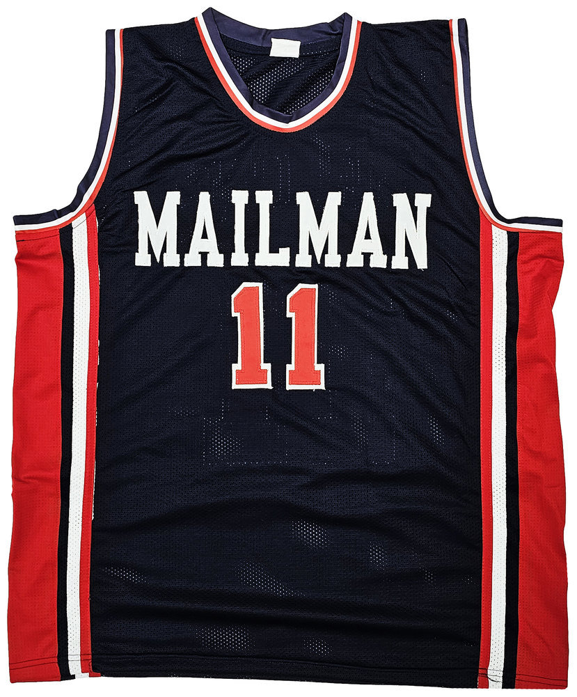 Team Usa Karl Malone Autographed Blue Jersey JSA Image a