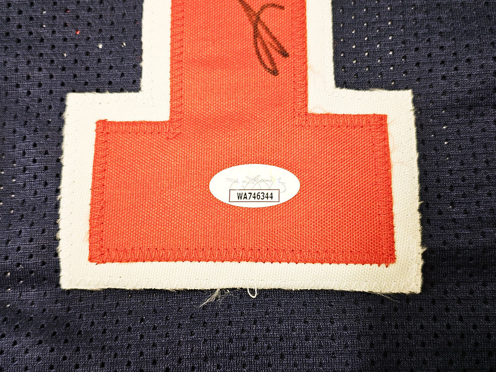 Team Usa Karl Malone Autographed Blue Jersey JSA Image a
