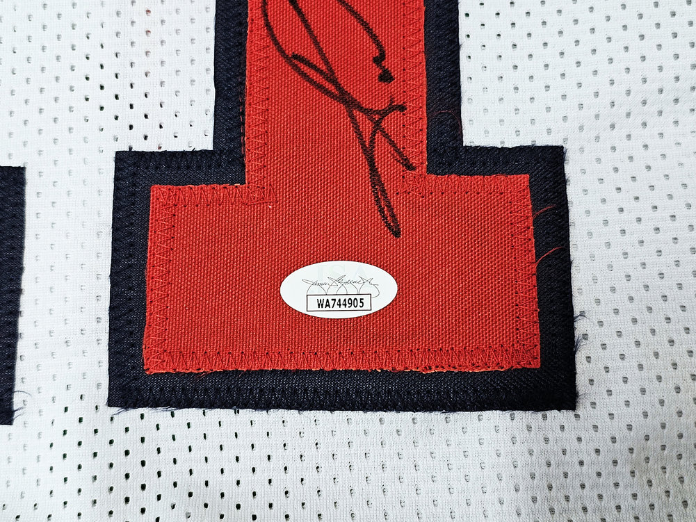 Team Usa Karl Malone Autographed White Jersey JSA Image a