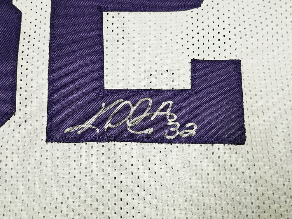 Utah Jazz Karl Malone Autographed White Jersey JSA Image a
