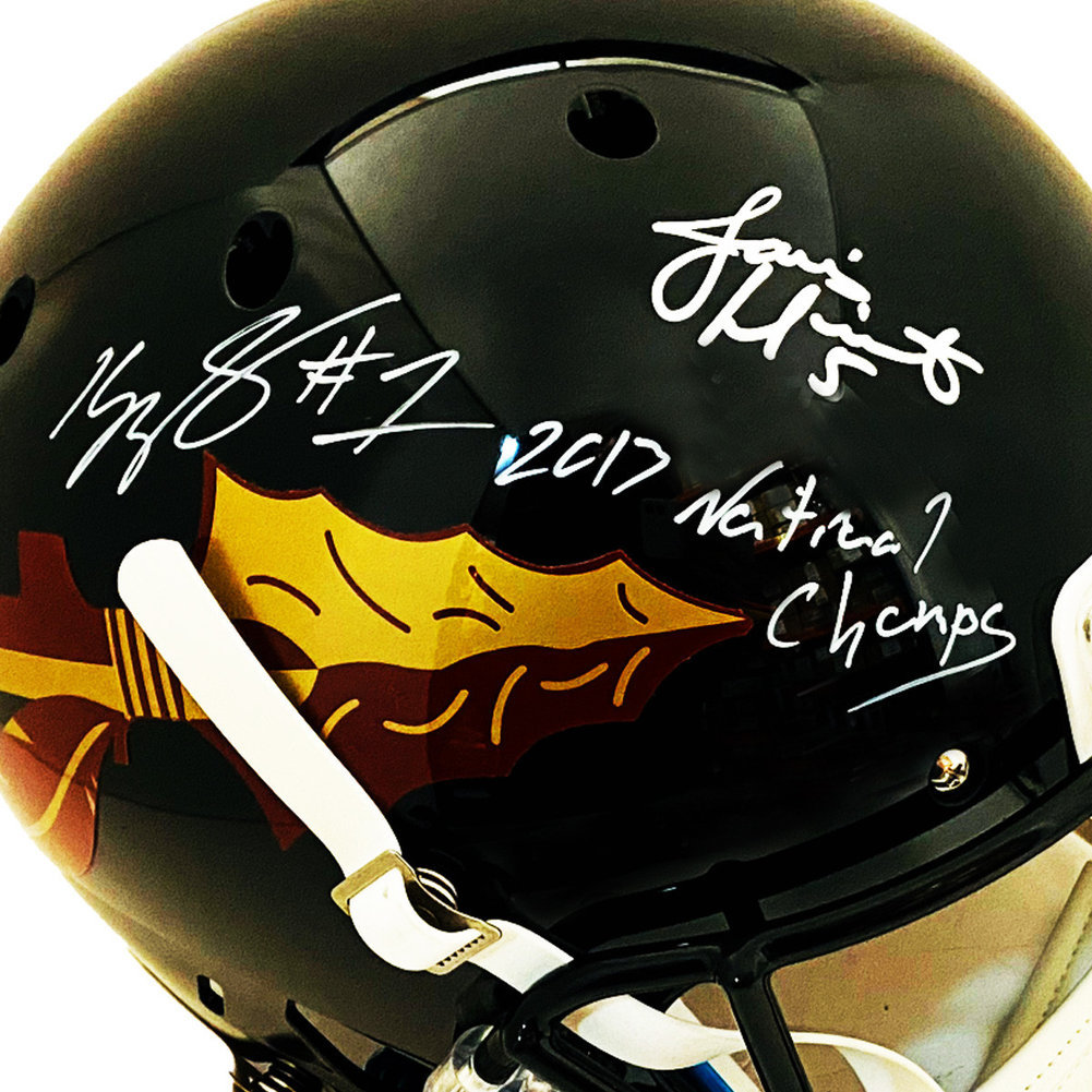 Kelvin Benjamin & Jameis Winston FSU Seminoles Autographed Signed  Full Size Schutt Replica Black Helmet w/ 2013 National Champs Inscription - Beckett & PSA/DNA Authentic Image a