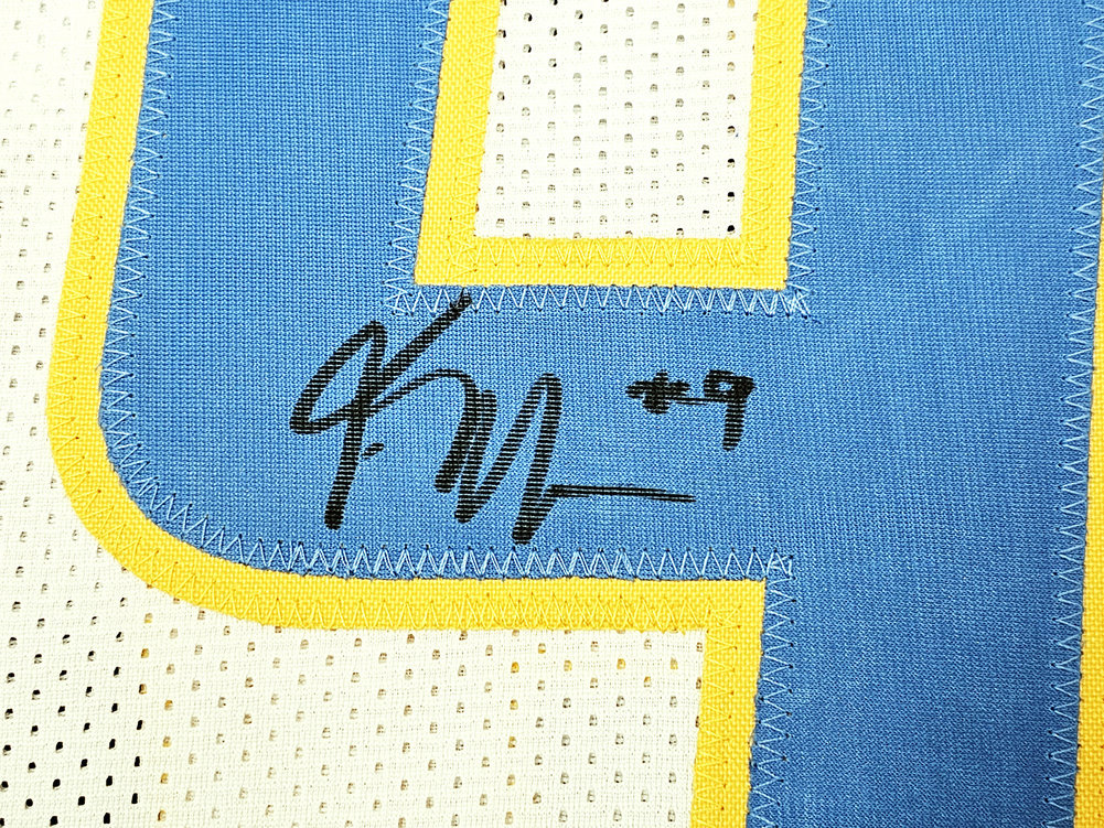 Los Angeles Chargers Kenneth Murray Jr. Autographed White Jersey Beckett Beckett Witness #215957 Image a