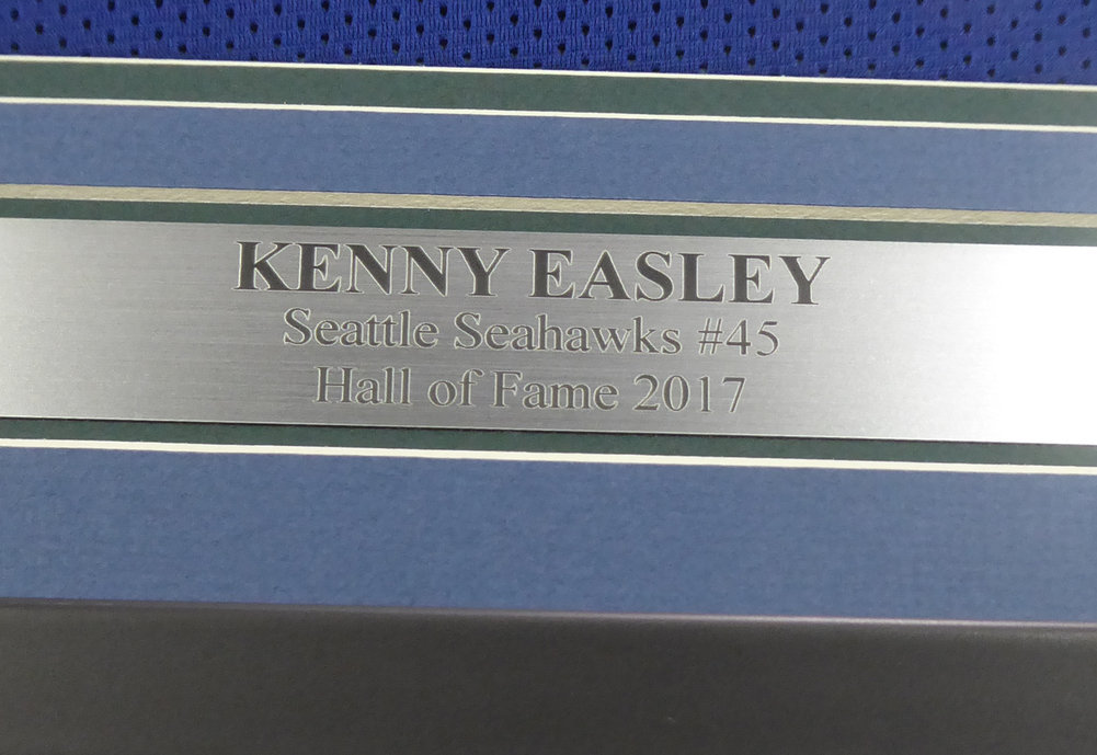 Seattle Seahawks Kenny Easley Autographed Framed Blue Jersey Mcs Holo #177855 Image a