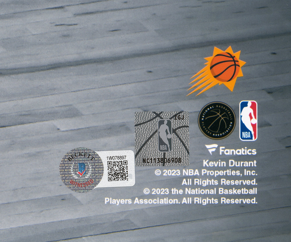Kevin Durant Autographed 16X20 Photo Phoenix Suns Beckett Beckett Witness #224375 Image a