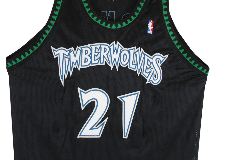 Kevin Garnett Autographed Signed Timberwolves 1998 Game Used Starter Black Jersey Steiner Image a