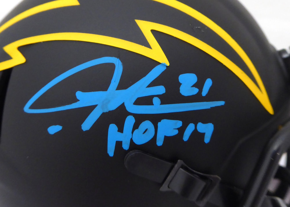 Ladainian Tomlinson Autographed Signed San Diego Chargers Eclipse Black Mini Helmet HOF 17 Beckett Beckett Image a
