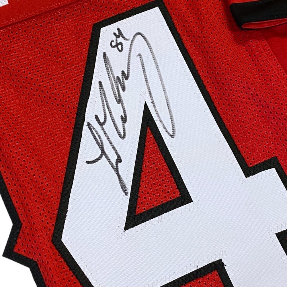 Ladd McConkey Autographed Georgia Bulldogs Custom Red #84 Jersey - Beckett Authentic Image a