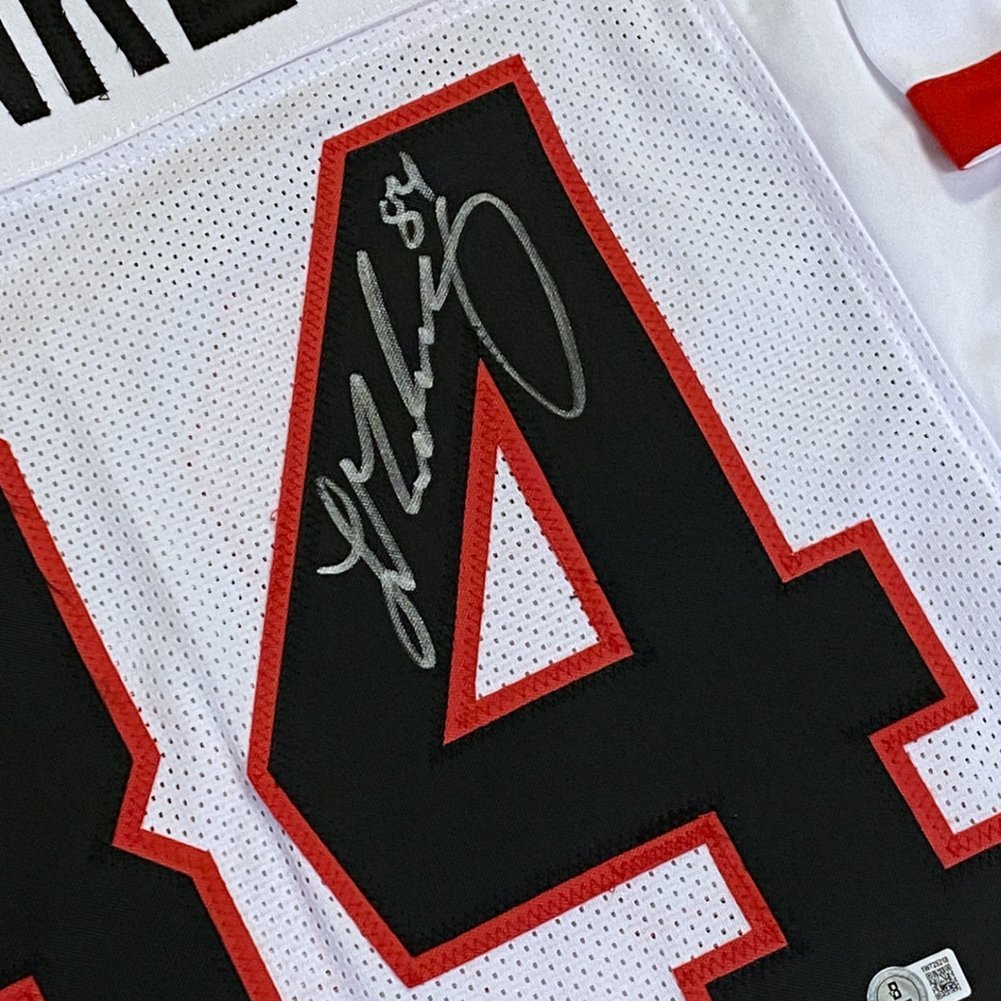 Ladd McConkey Autographed Georgia Bulldogs Custom White #84 Jersey - Beckett Authentic Image a