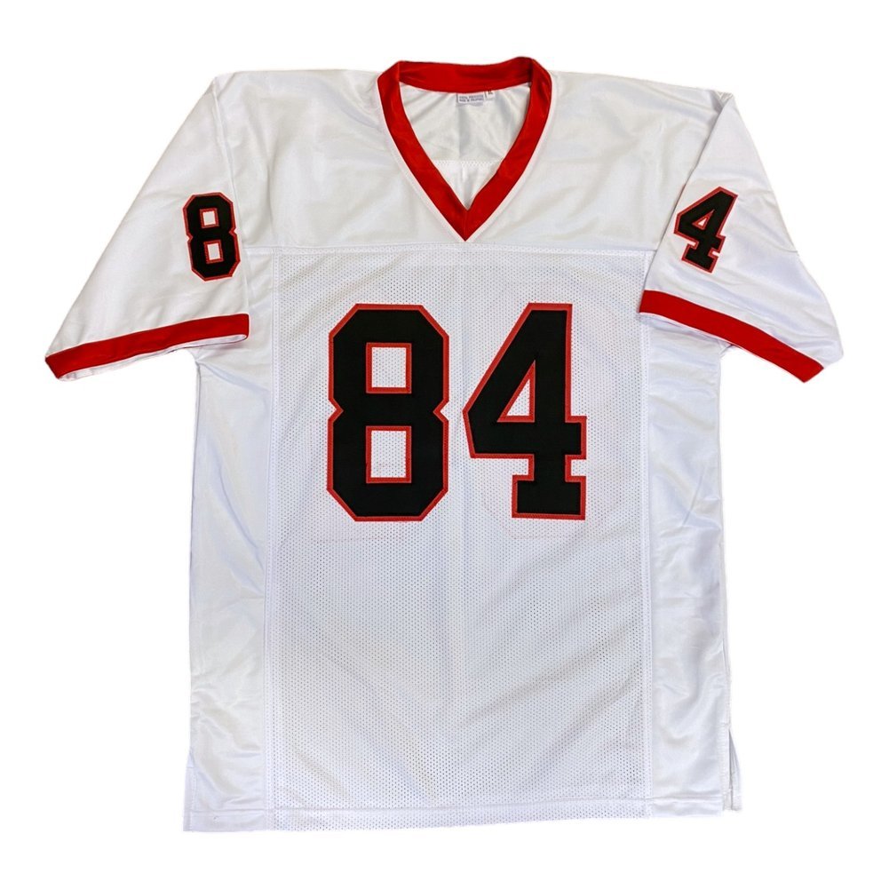 Ladd McConkey Autographed Georgia Bulldogs Custom White #84 Jersey - Beckett Authentic Image a
