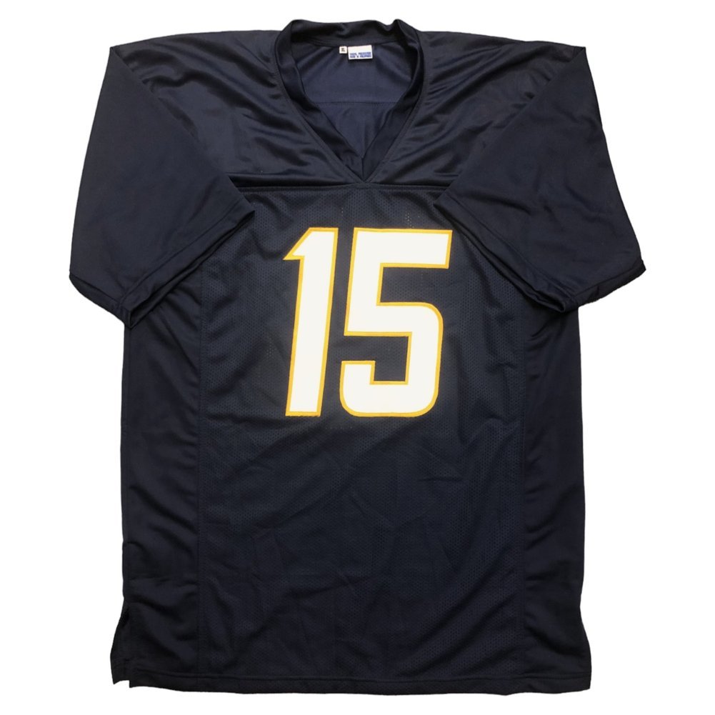 Ladd McConkey Autographed Los Angeles Chargers Navy XL Custom Jersey - Beckett Image a
