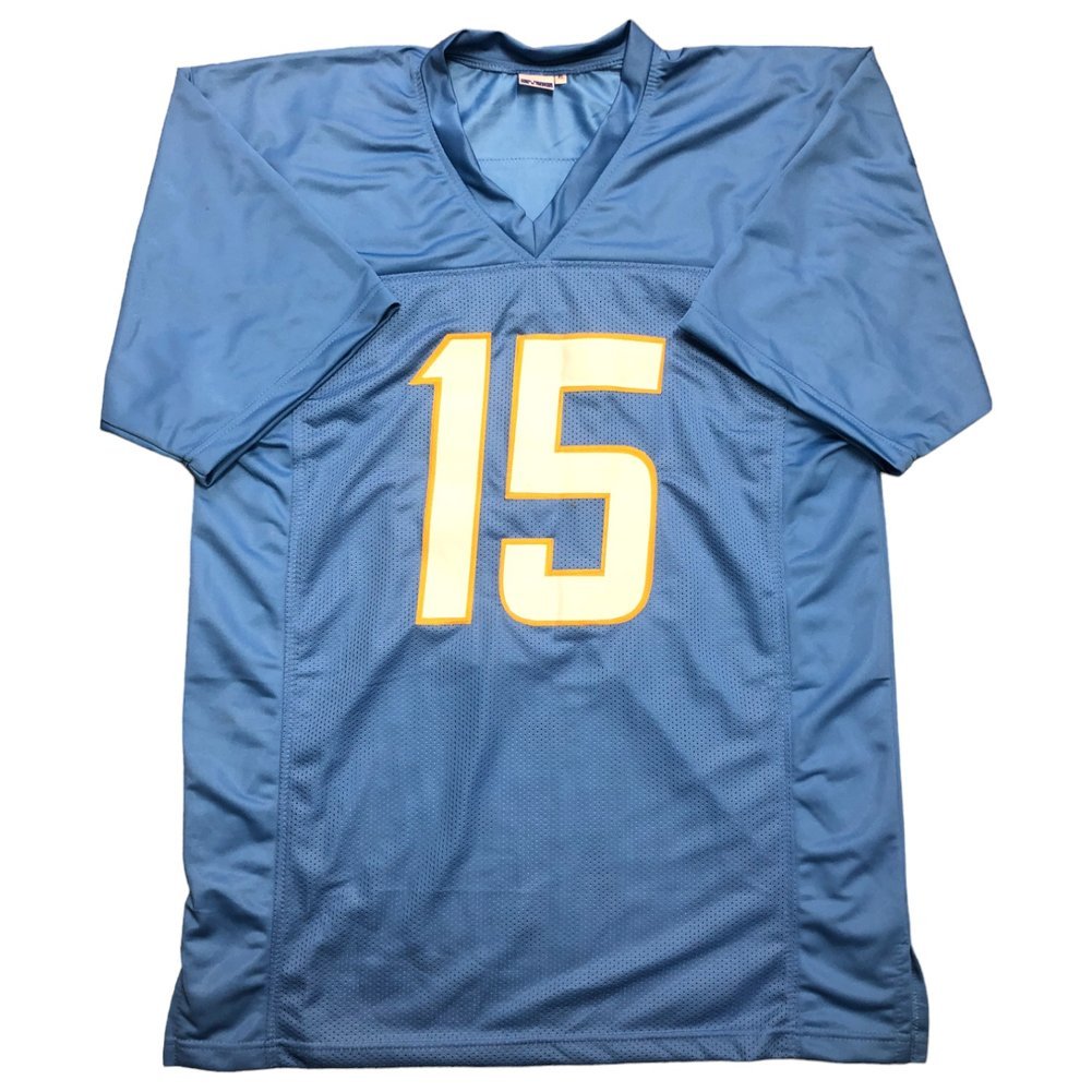 Ladd McConkey Autographed Los Angeles Chargers Powder Blue XL Custom Jersey - Beckett Image a