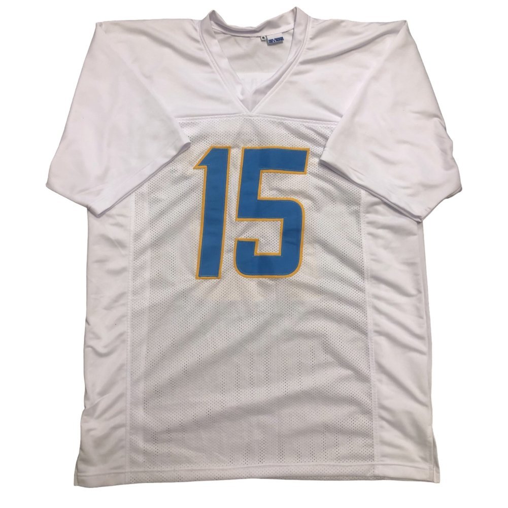 Ladd McConkey Autographed Los Angeles Chargers White XL Custom Jersey - Beckett Image a