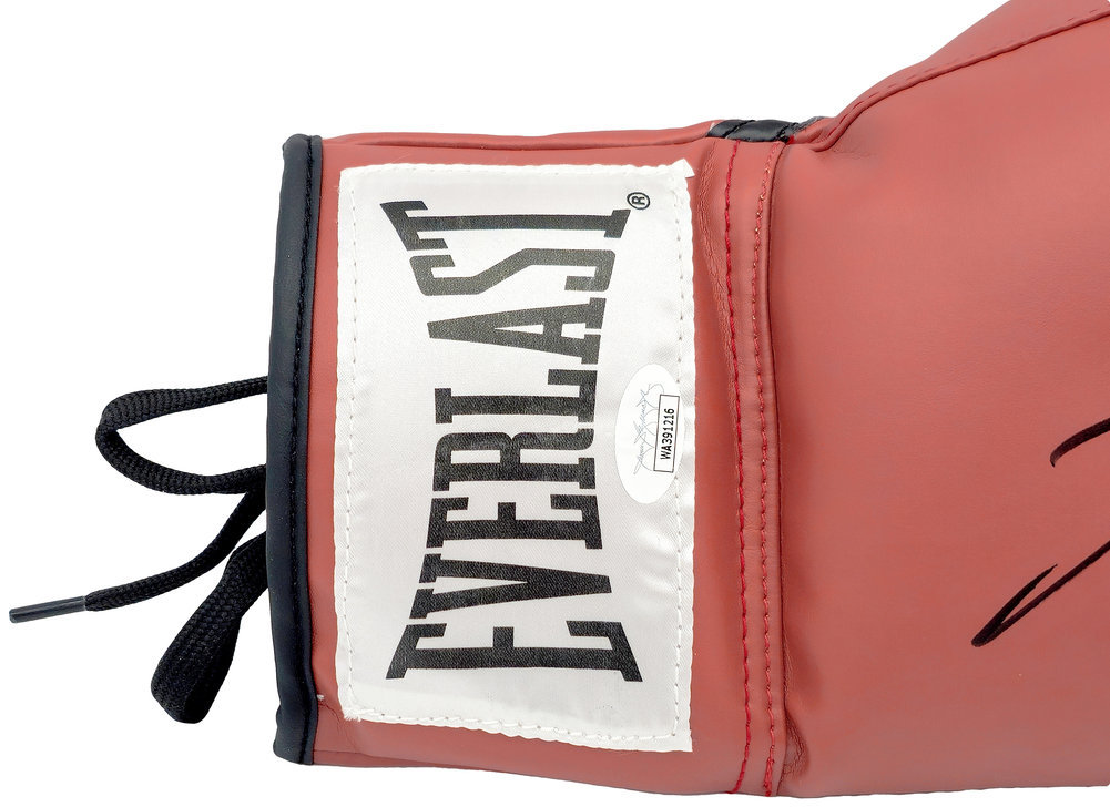 Larry Holmes Autographed Red Everlast Boxing Glove Rh JSA Image a