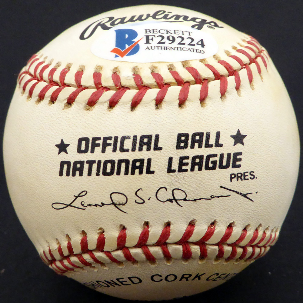 Larry Jansen Autographed Official Nl Baseball New York Giants Beckett Beckett Image a