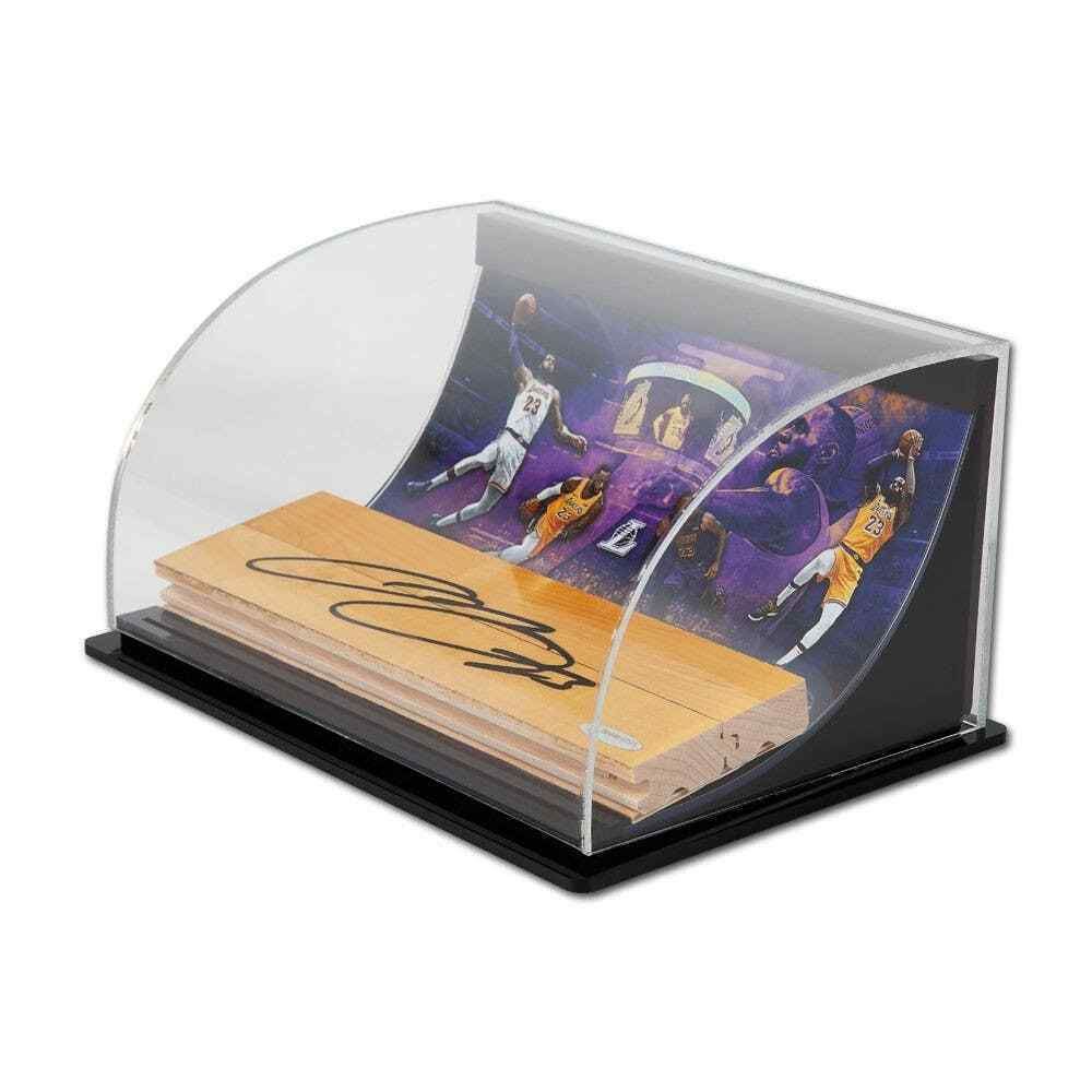 Lebron James Autographed Signed Lakers Game Used Floor Curve Case UDA COA Image a