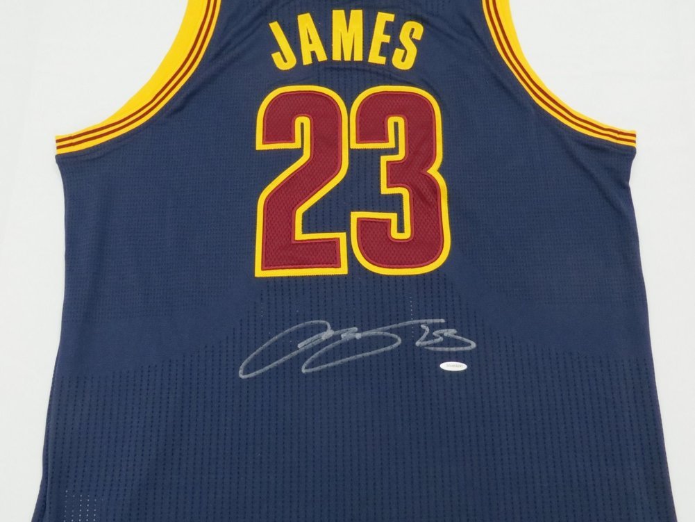Lebron James Autographed Signed Cleveland Cavaliers Authentic Blue Adidas Jersey UDA UDA Authenticated Image a