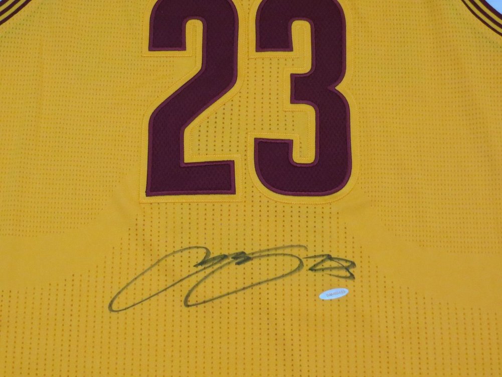 Lebron James Autographed Signed Cleveland Cavaliers Authentic Gold Adidas Jersey UDA UDA Authenticated Image a