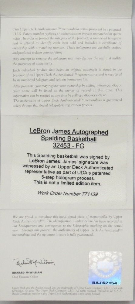 LeBron James Los Angeles Lakers NBA Signed Photo Autographed