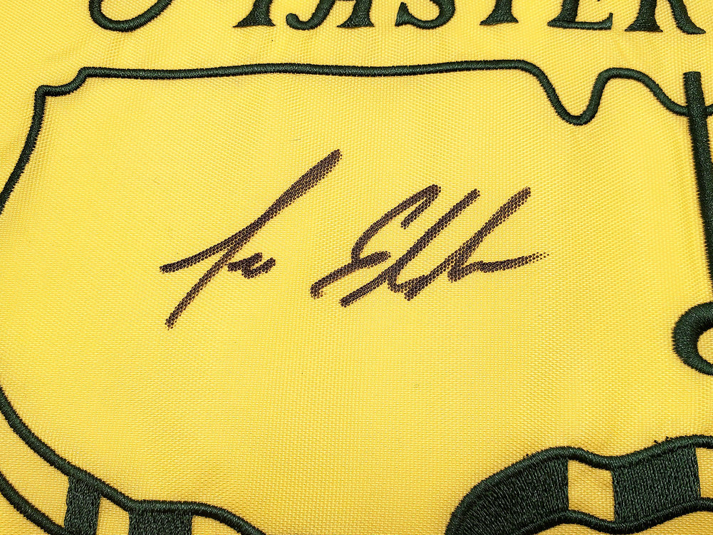 Lee Elder Autographed Yellow 2021 Masters Pin Flag Beckett Beckett Image a