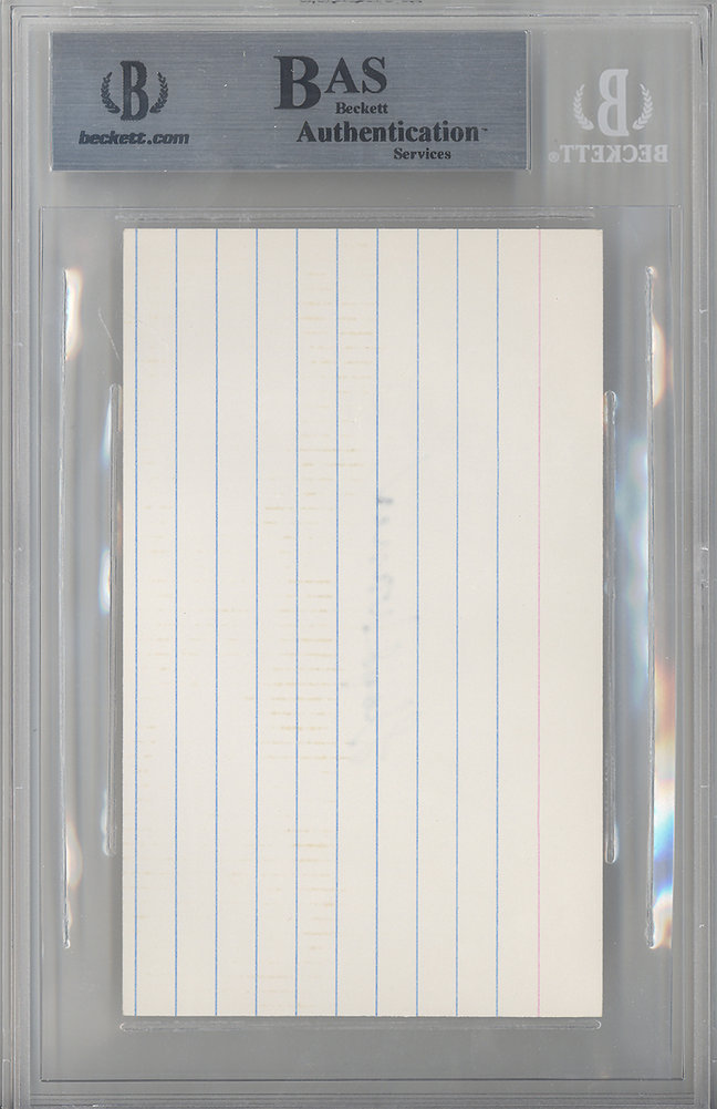Lloyd Waner Autographed 3X5 Index Card Pittsburgh Pirates Beckett Beckett Image a