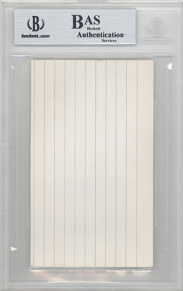 Lloyd Waner Autographed 3X5 Index Card Pittsburgh Pirates Beckett Beckett Image a
